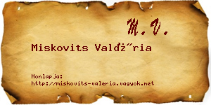 Miskovits Valéria névjegykártya
